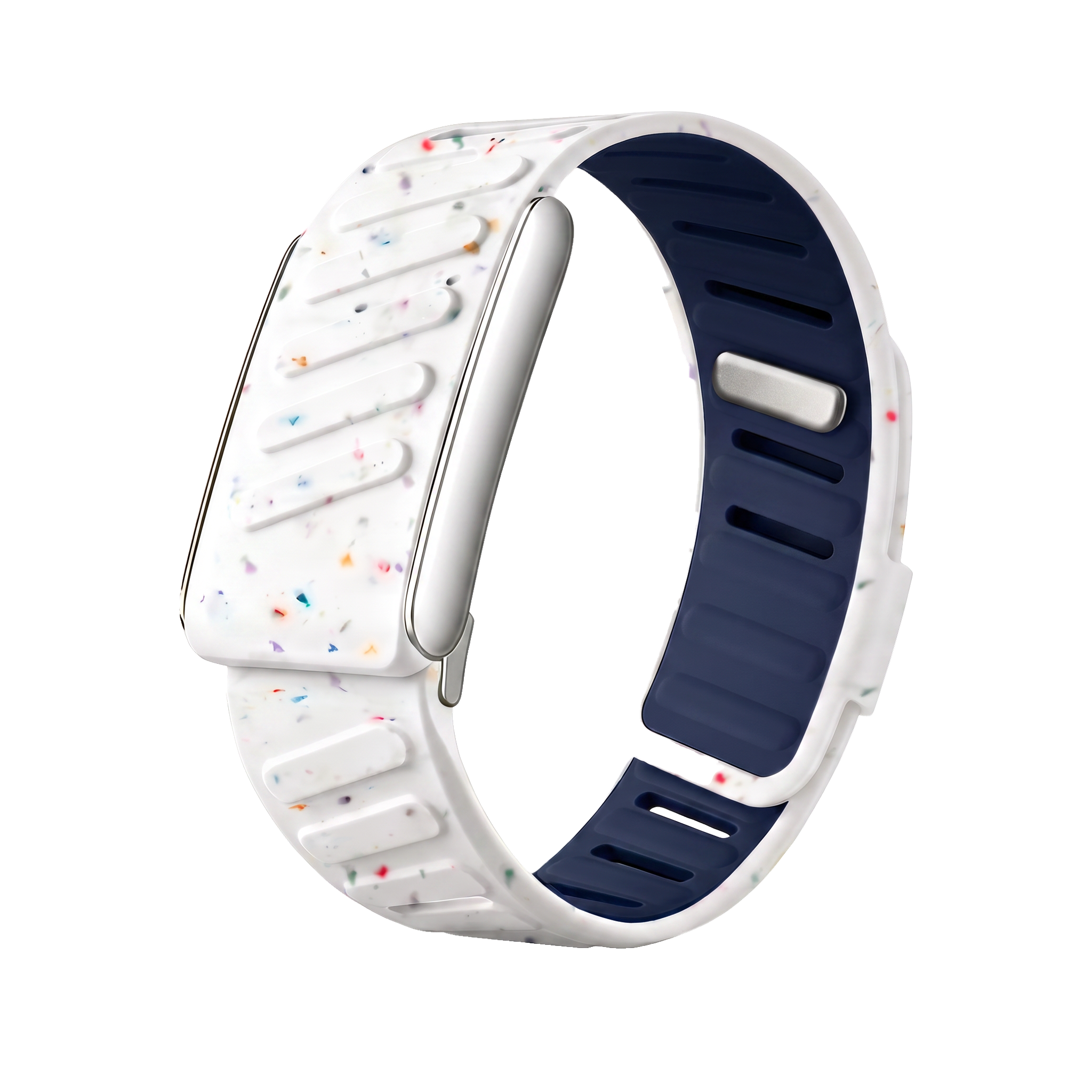 Duo Rib Sport Band - White / Spectrum Blue / Silver