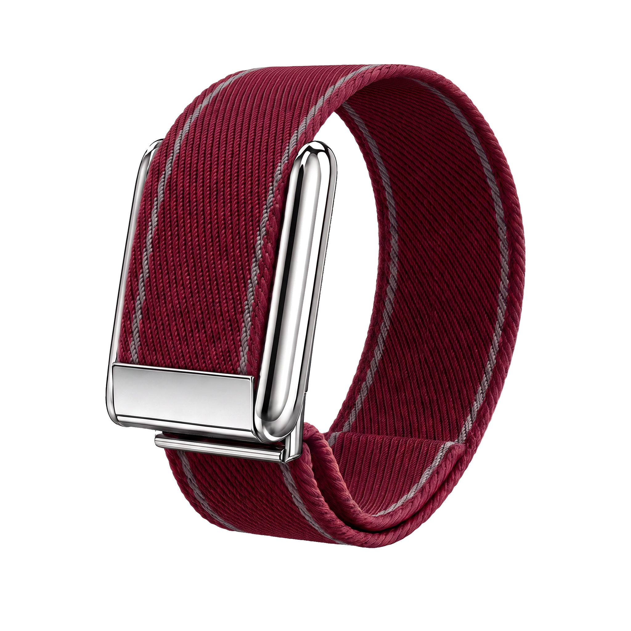Edge Stitch Loop Band - Burgundy / Silver