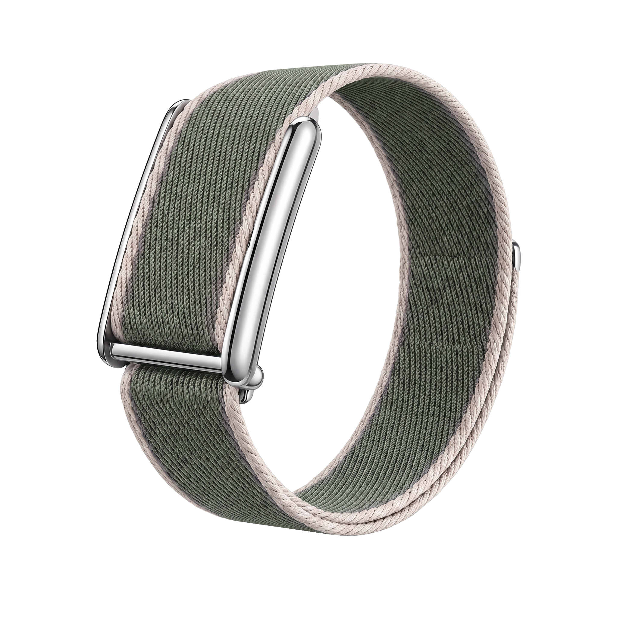 Edge Stitch Loop Band - Pine Green / White Edge / Silver