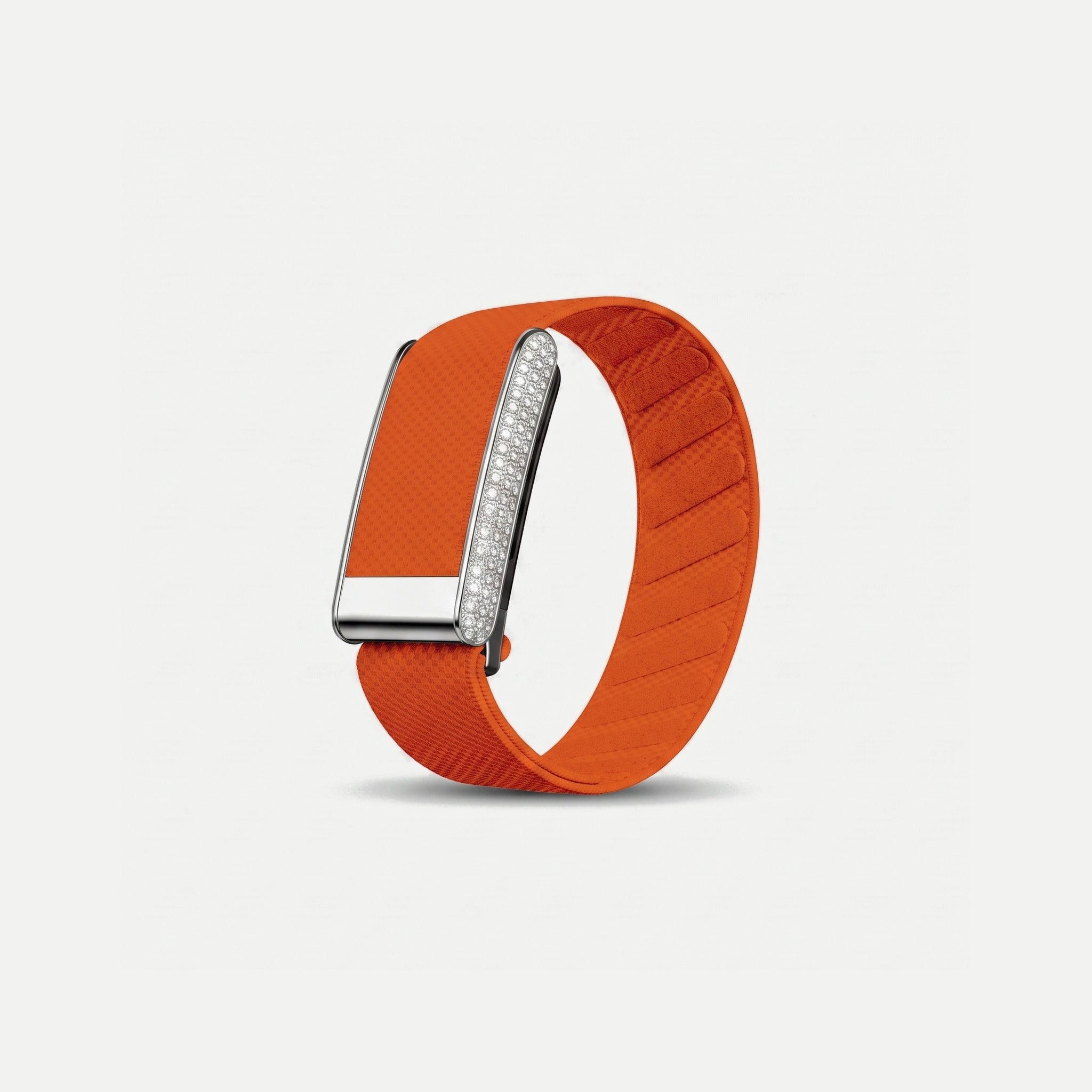 Woven band in Ember with polished steel frame