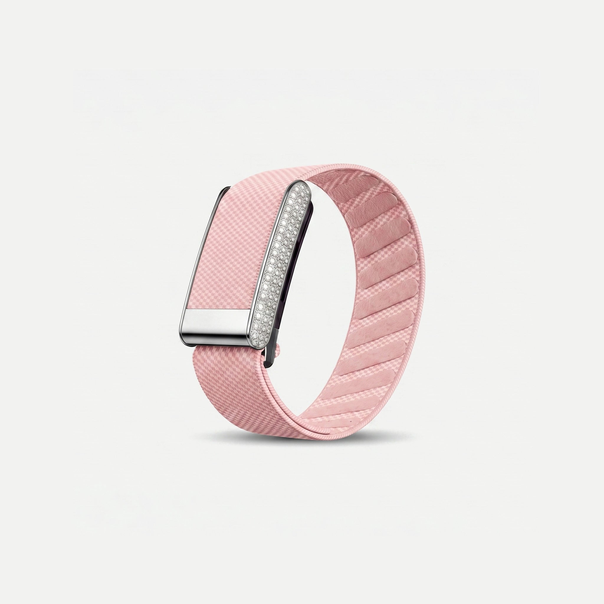 Woven band in Blush with polished steel frame