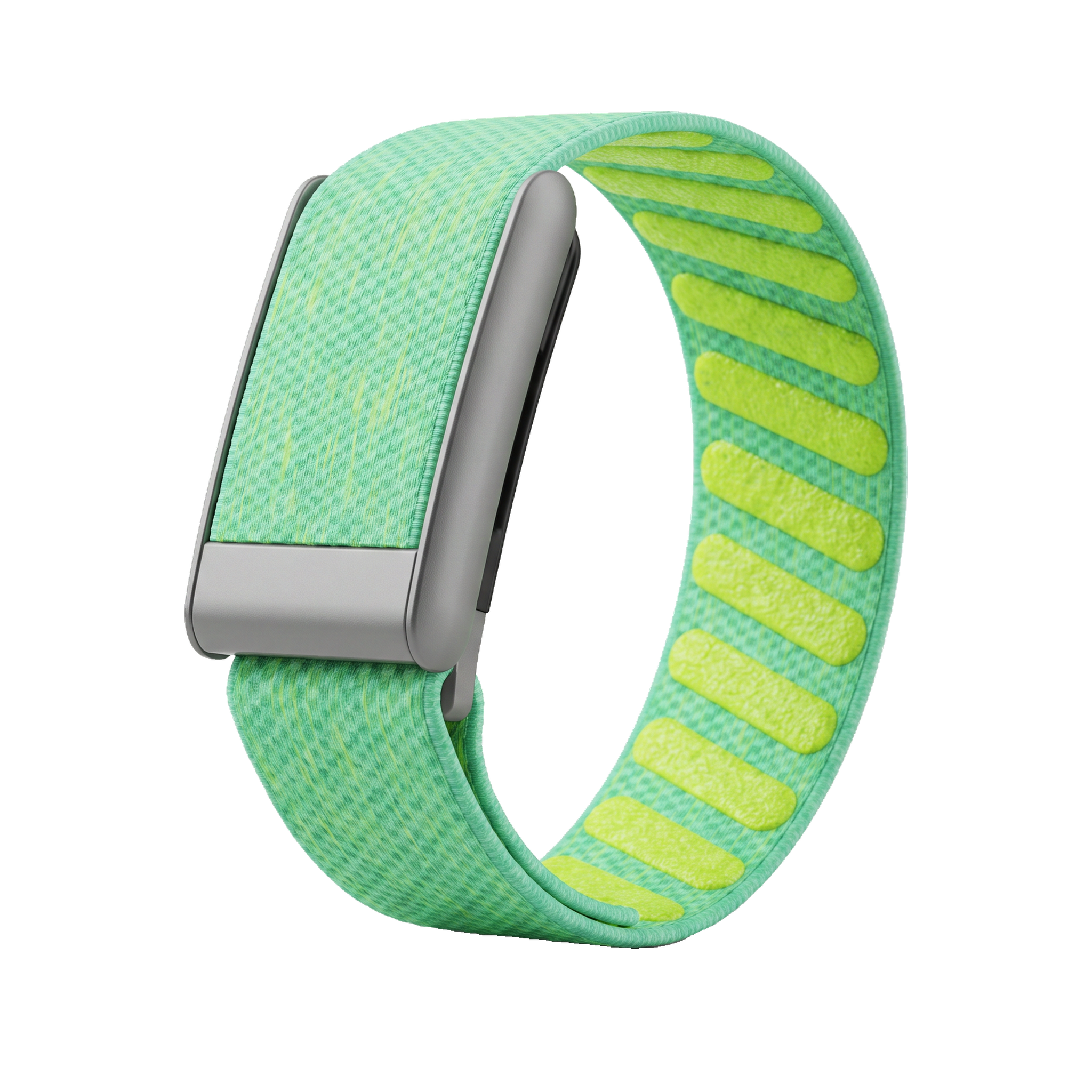 Pulse Weave Band - Acid Lime / Silver & Black