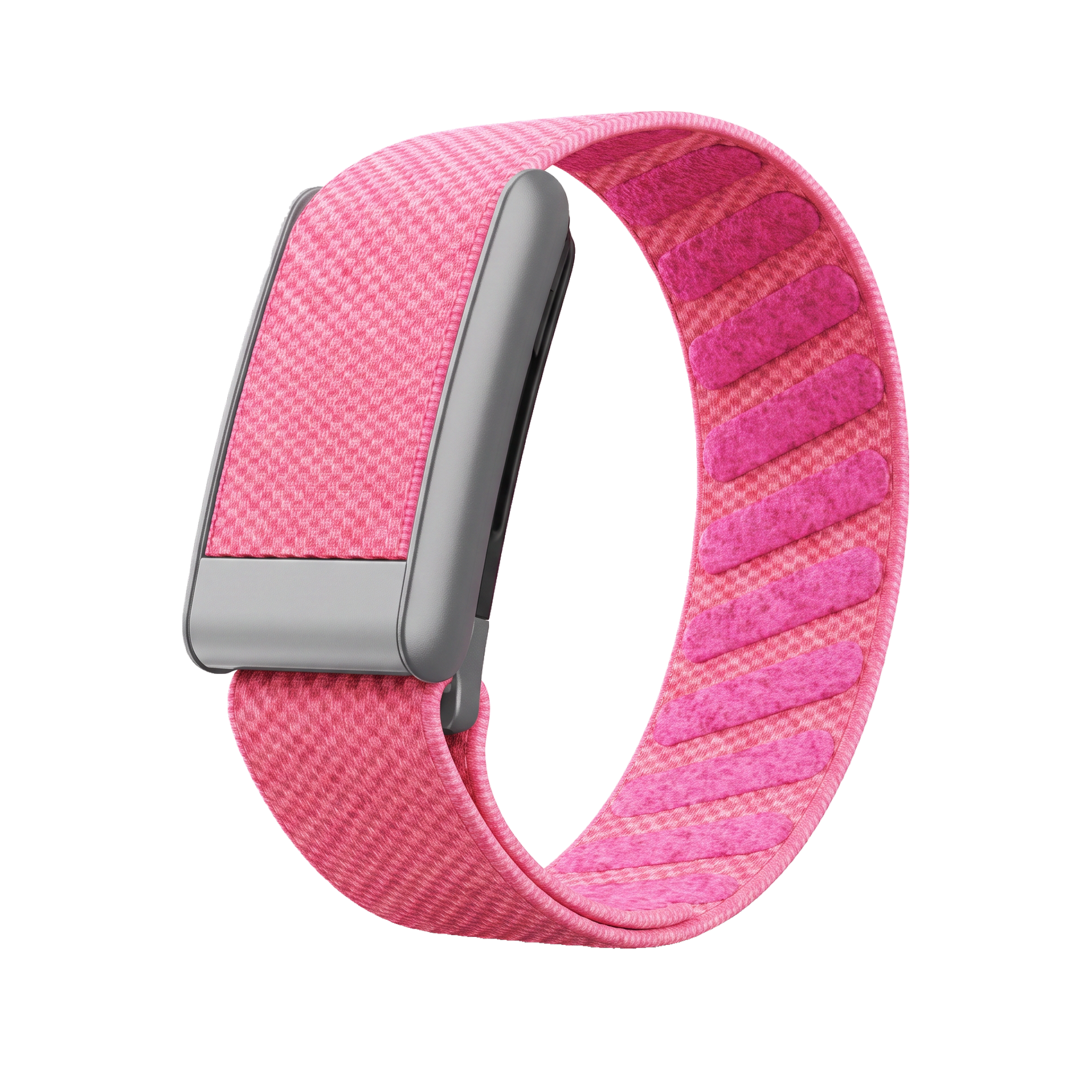 Pulse Weave Band - Petal Pink / Silver & Black