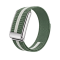 Stripe Loop Band - Green / White / Silver