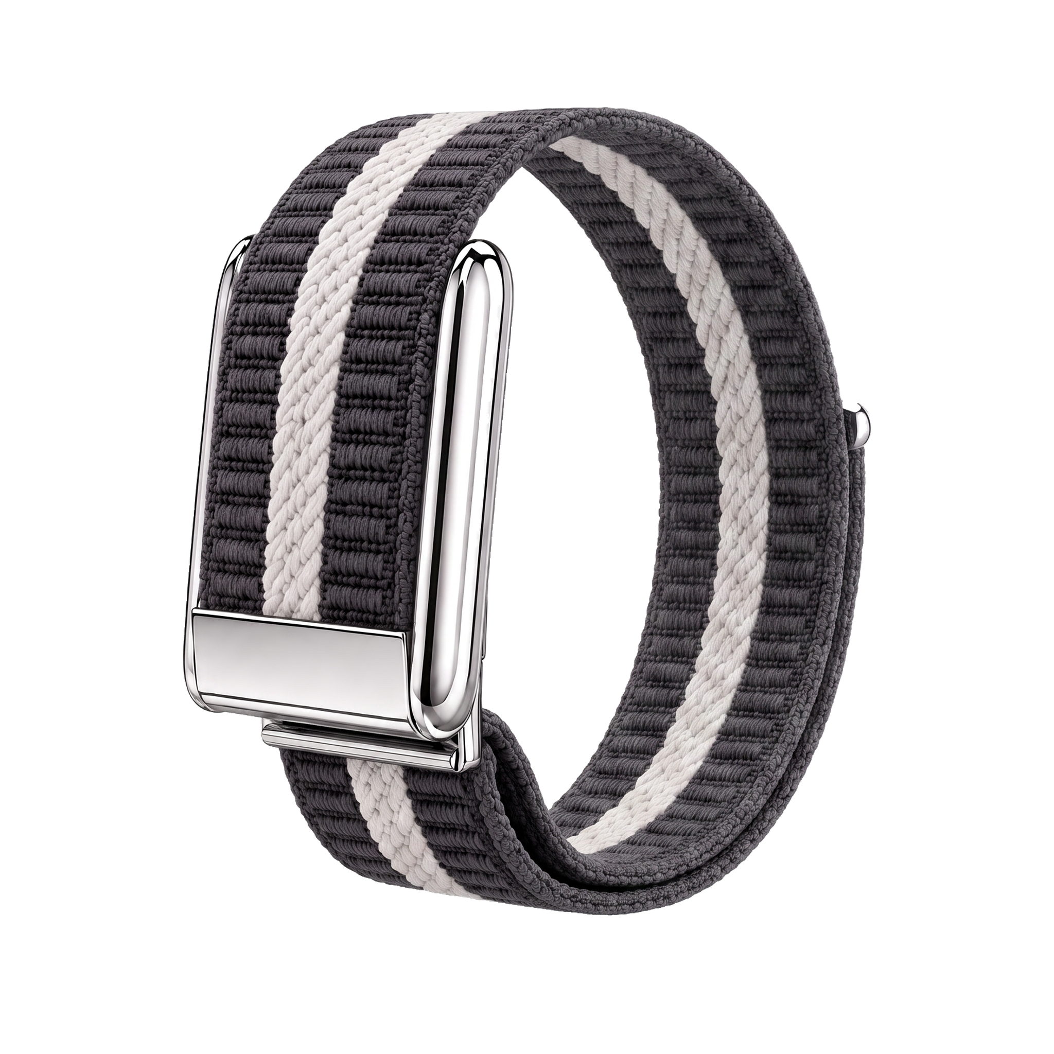 Stripe Loop Band - Grey / White / Silver