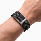 Cashmere Band Charcoal Silver — worn on wrist