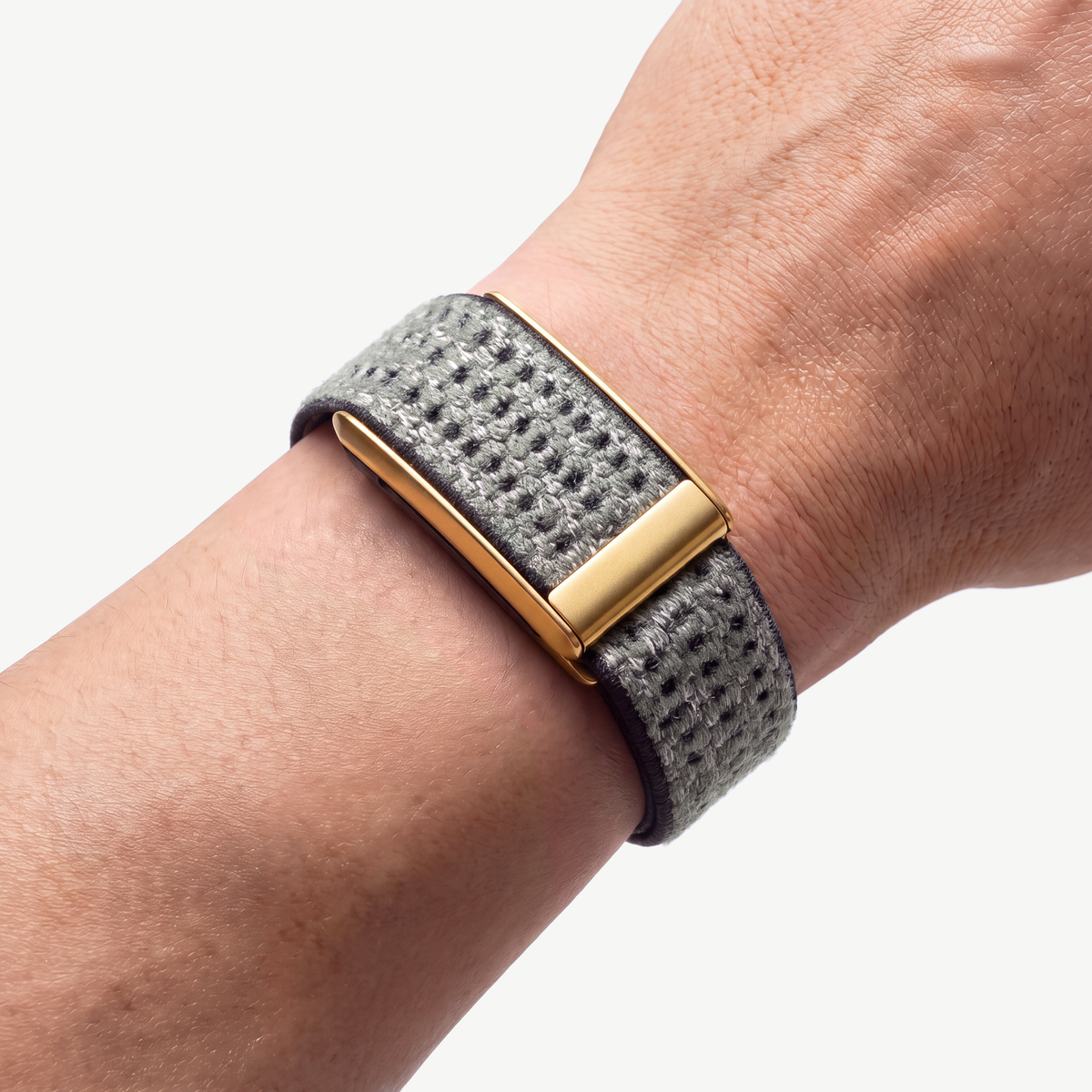 Cashmere Band Green Gold — worn on wrist