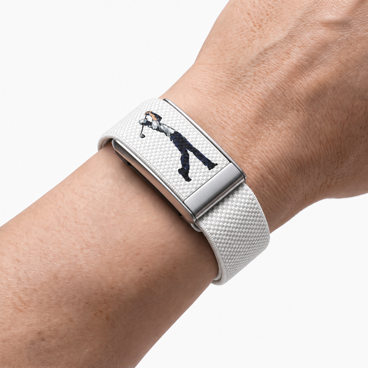 Fairway Print Band White — worn on wrist
