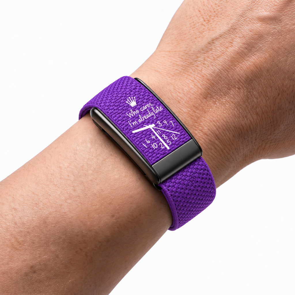 Overtime Print Band Purple — worn on wrist