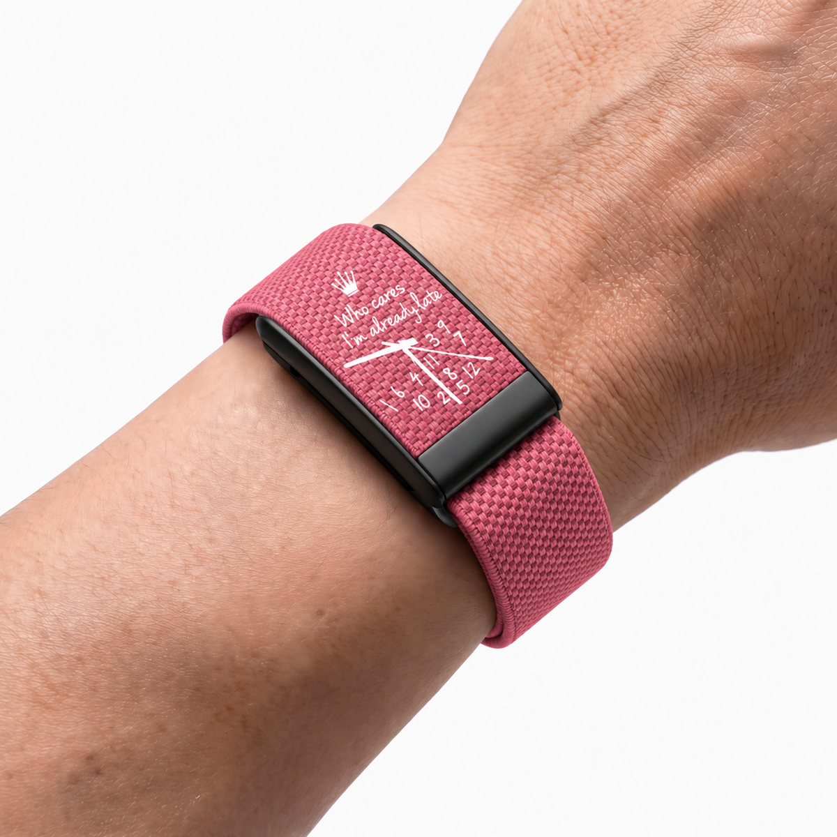 Overtime Print Band Pink — worn on wrist
