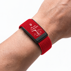 Overtime Print Band Red — worn on wrist