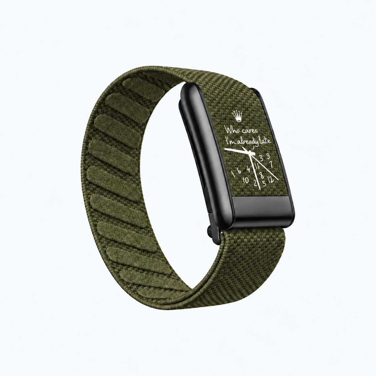 Overtime Print Band Olive — front view