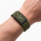 Overtime Print Band Olive — worn on wrist