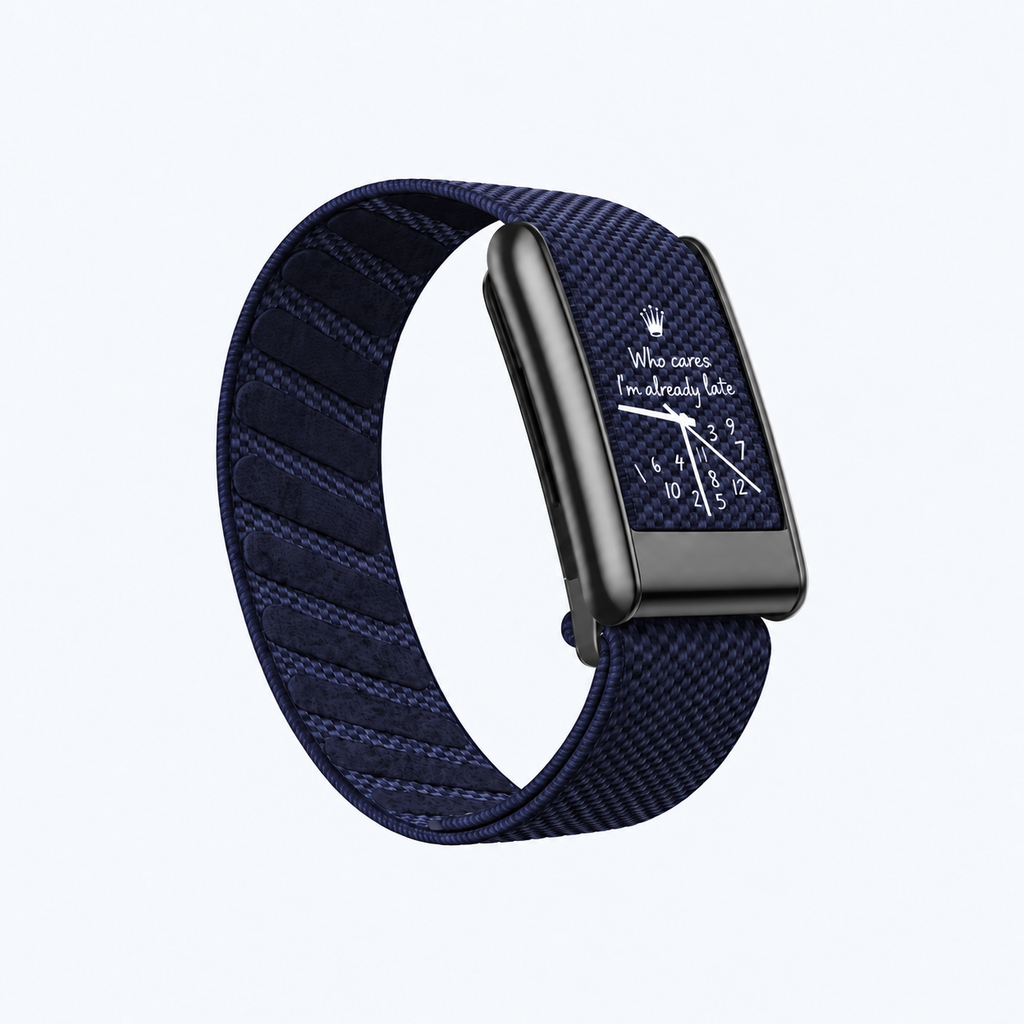 Overtime Print Band Navy — front view