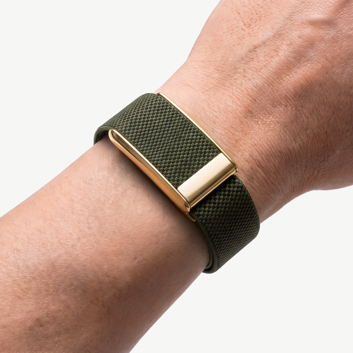 GripLoop Band Fatigue Gold — worn on wrist