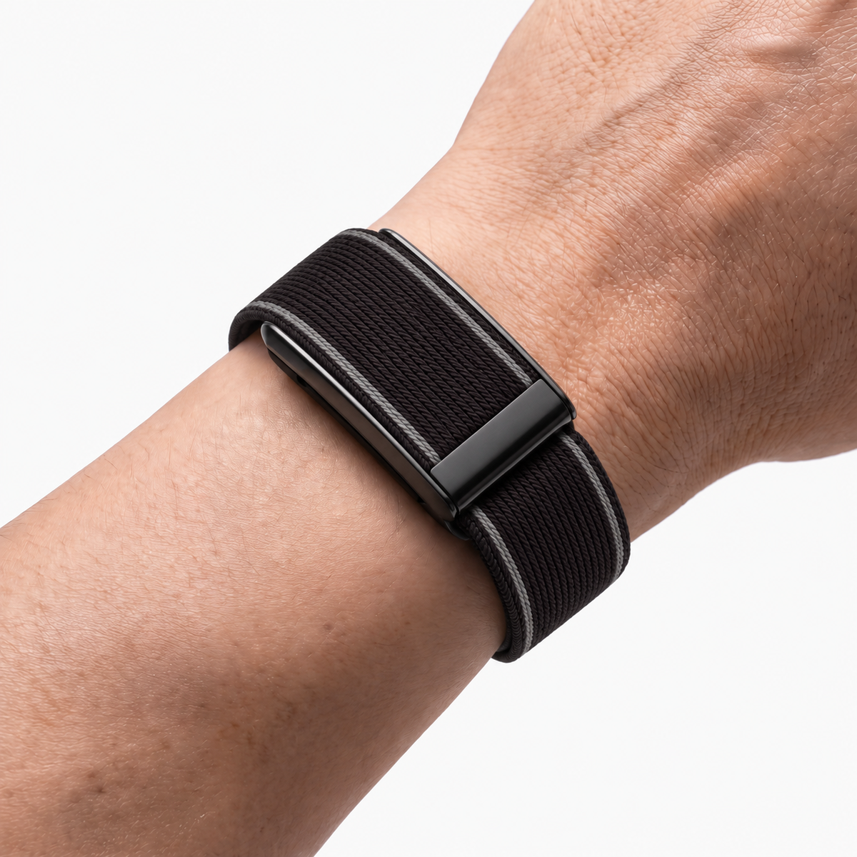 EdgeStitch Band Black Noir — worn on wrist