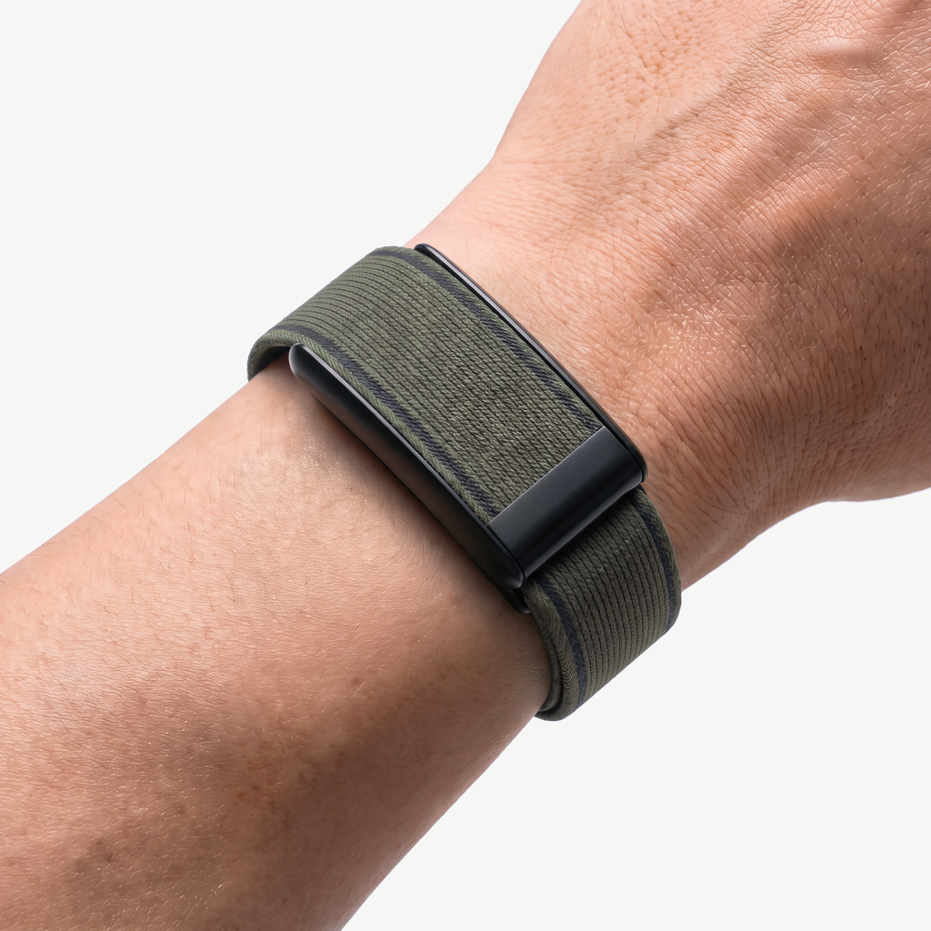 EdgeStitch Band Pine Noir — worn on wrist