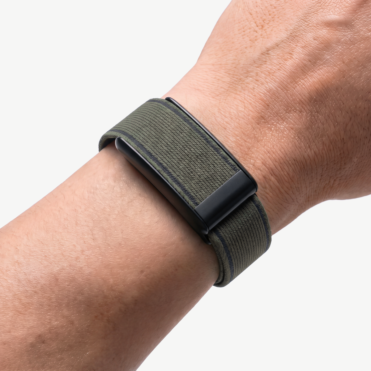 EdgeStitch Band Pine Noir — worn on wrist