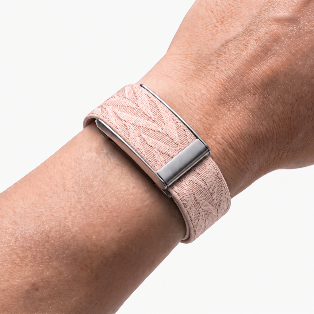 Chevron Band Starlight Silver — worn on wrist