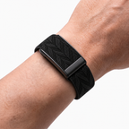 Chevron Band Onyx Noir — worn on wrist