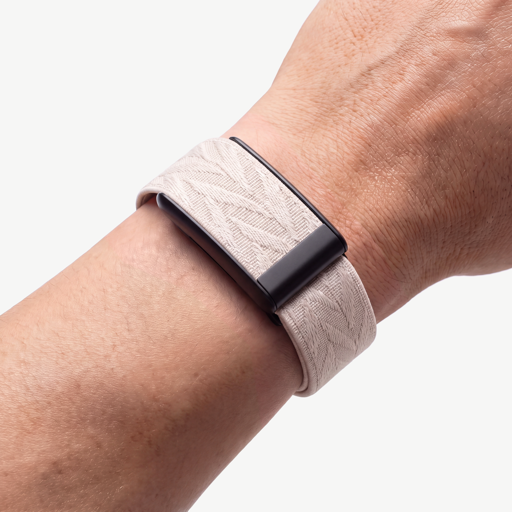 Chevron Band Starlight Noir — worn on wrist