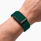 Chevron Band Clover Noir — worn on wrist