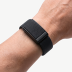 KnitLoop Band Black — worn on wrist