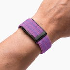 KnitLoop Band Magenta — worn on wrist