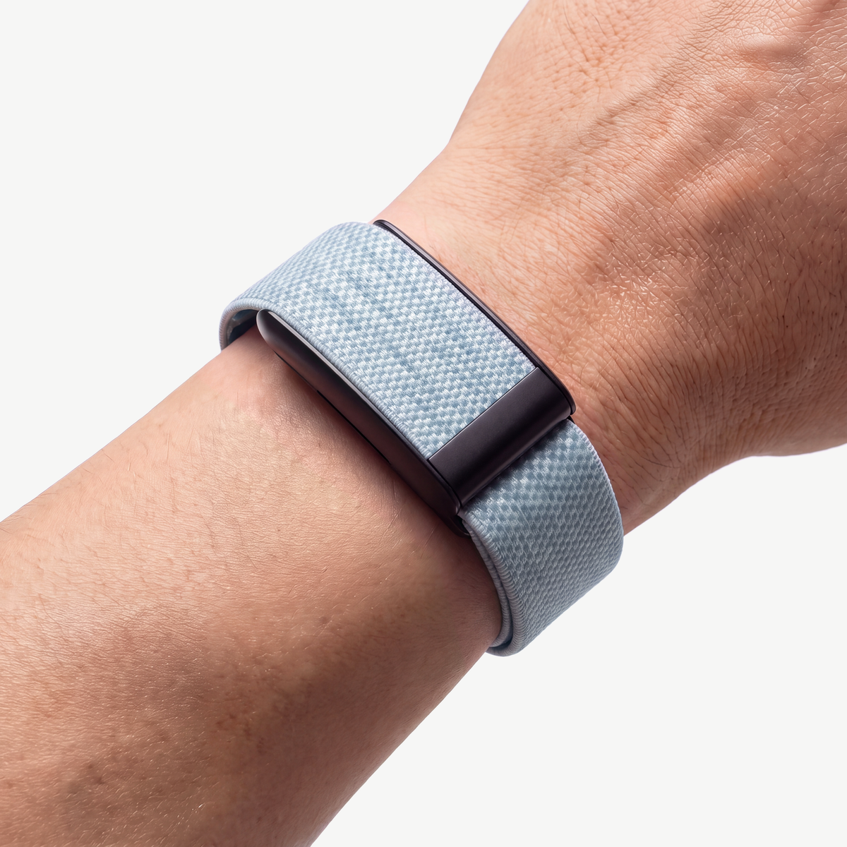 KnitLoop Band Glacier — worn on wrist