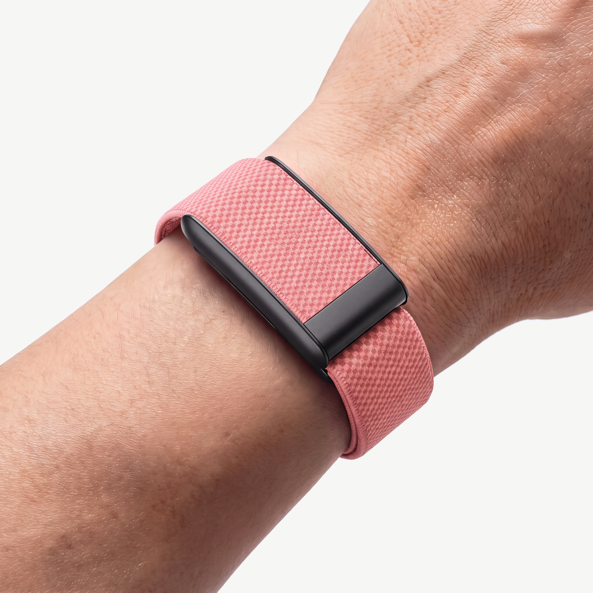 KnitLoop Band Sakura — worn on wrist