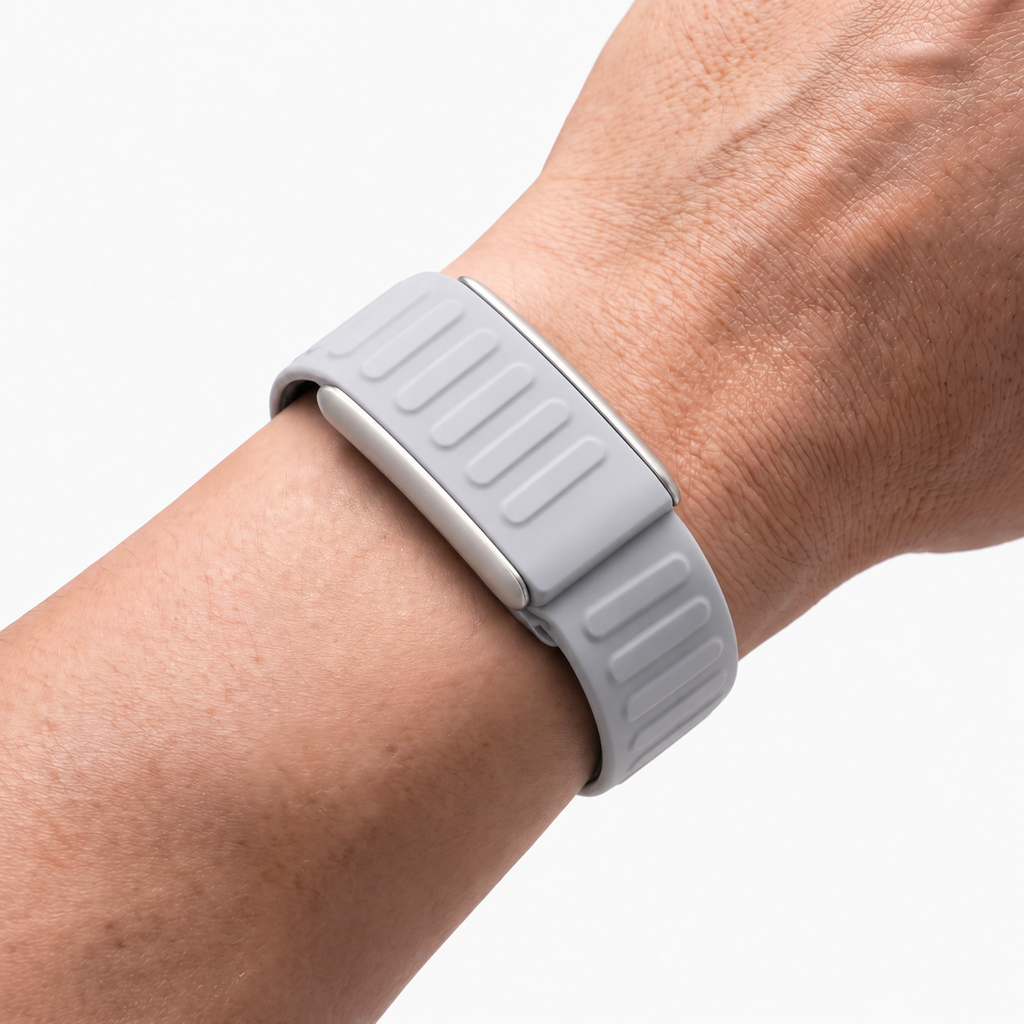 ChannelFlex Band Ash Silver — worn on wrist