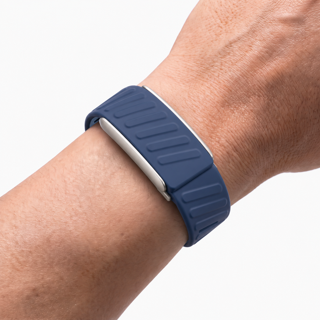 ChannelFlex Band Tide Silver — worn on wrist
