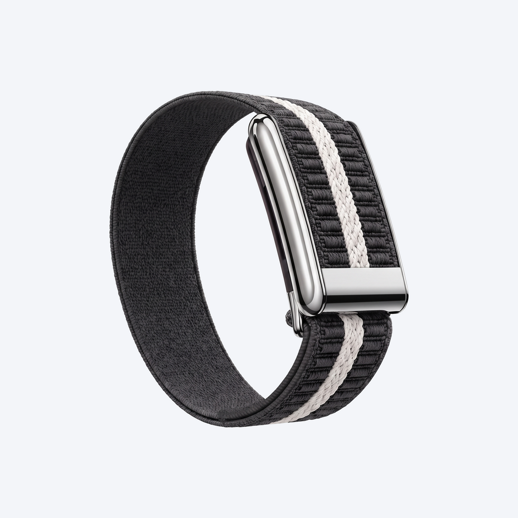 StripeLoop Band Pewter Silver — front view