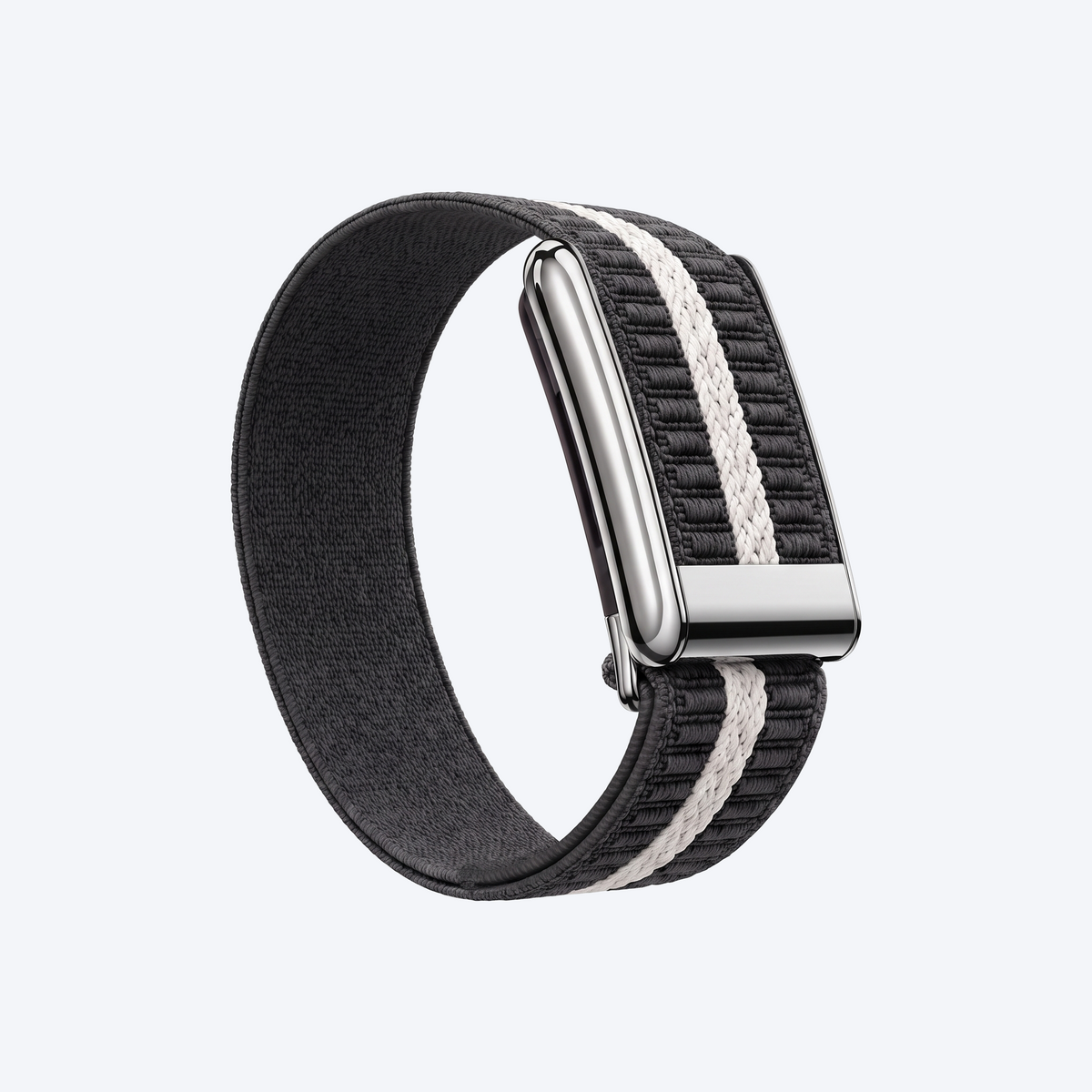 StripeLoop Band Pewter Silver — front view