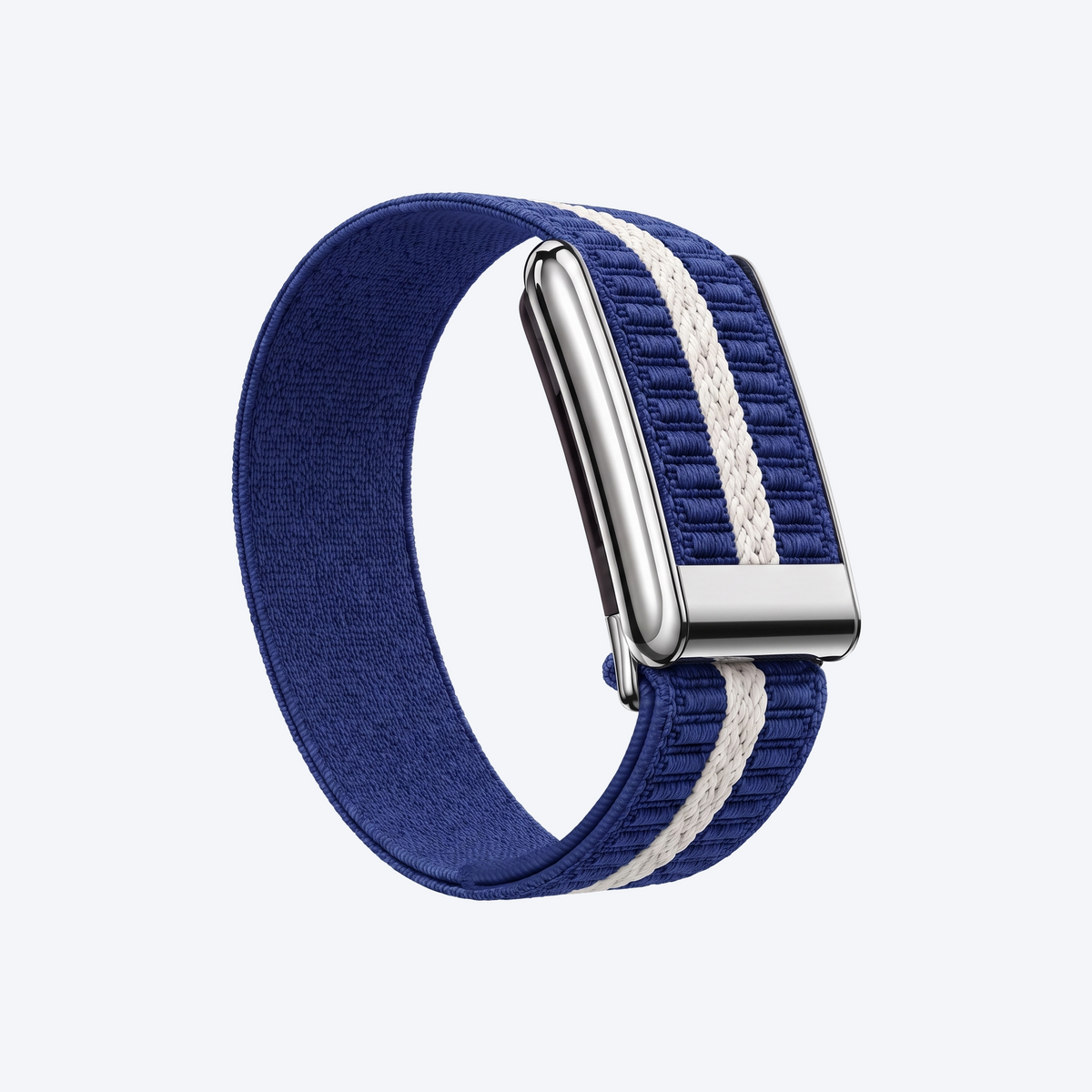 StripeLoop Band Marine Silver — front view