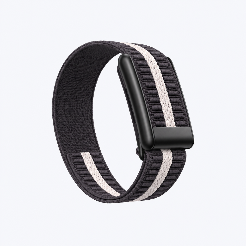 StripeLoop Band Pewter Noir — front view