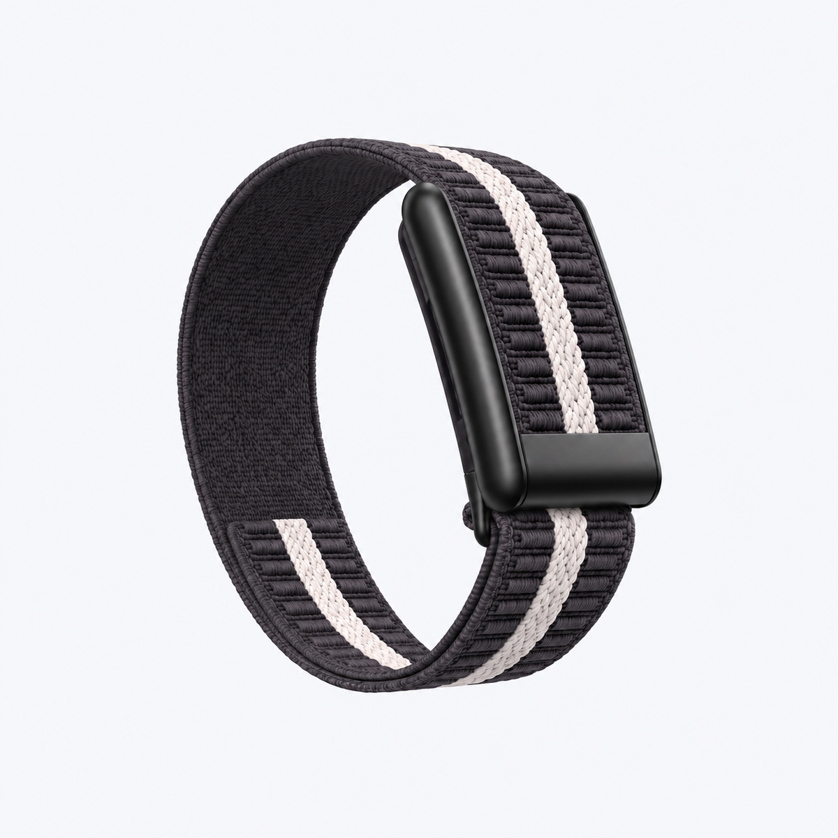 StripeLoop Band Pewter Noir — front view