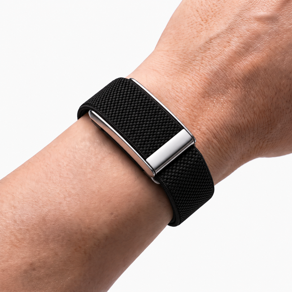 GripLoop Band Black Silver — worn on wrist
