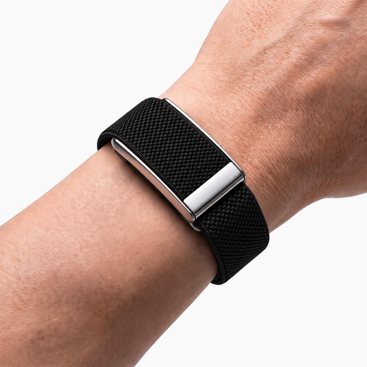 GripLoop Band Black Silver — worn on wrist